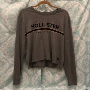 Hollister long sleeved grey top